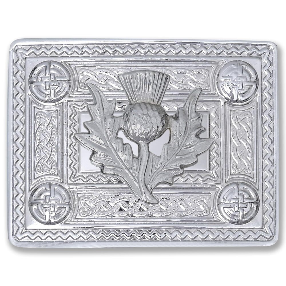 3027 Thistle Crest Kilt Belt Buckle Elegant Scottish Designs